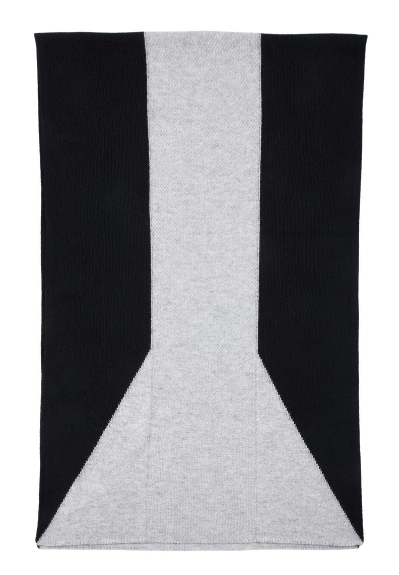 (image for) Kaschmir-Mütze, Handschuh + Schal mit geometrischem Muster - Schwarz Online Shop
